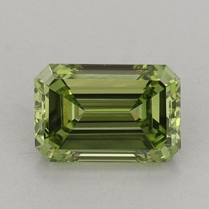 Loose Diamond - EMERALD 0.94ct Fancy Vivid Green VS1: Loose Diamond - EMERALD 0.94ct Fancy Vivid Green VS1 Source: This is a real non-mined Diamond that has been grown in a lab Shape: EMERALD Carats: 0.94 Color: Fancy Vivid Green Certification: IGI Video