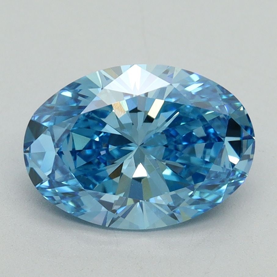 Loose Diamond - OVAL 2.1ct Fancy Vivid Blue VS1: Loose Diamond - OVAL 2.1ct Fancy Vivid Blue VS1 Source: This is a real non-mined Diamond that has been grown in a lab Shape: OVAL Carats: 2.1 Color: Fancy Vivid Blue Certification: IGI Video: