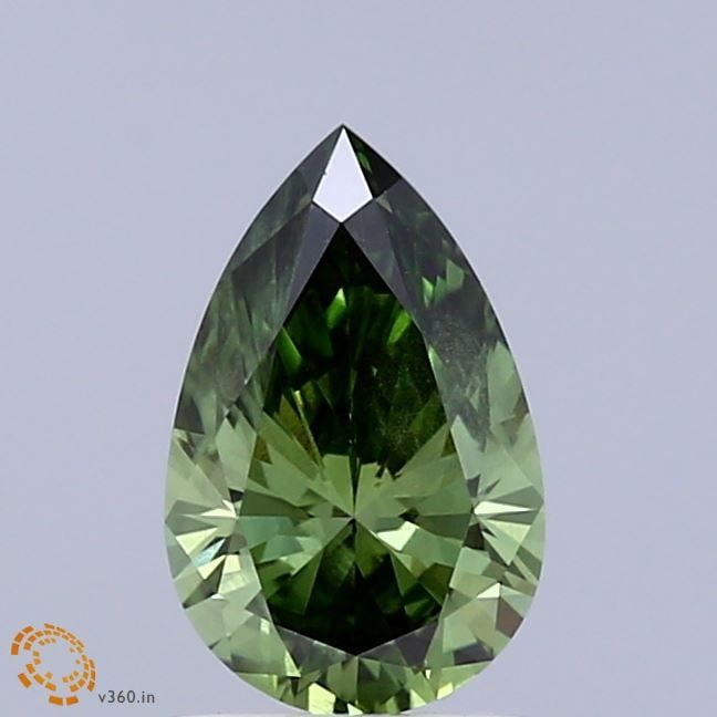 Loose Diamond - PEAR 1.03ct Fancy Vivid Green VS1: Loose Diamond - PEAR 1.03ct Fancy Vivid Green VS1 Source: This is a real non-mined Diamond that has been grown in a lab Shape: PEAR Carats: 1.03 Color: Fancy Vivid Green Certification: IGI Video: