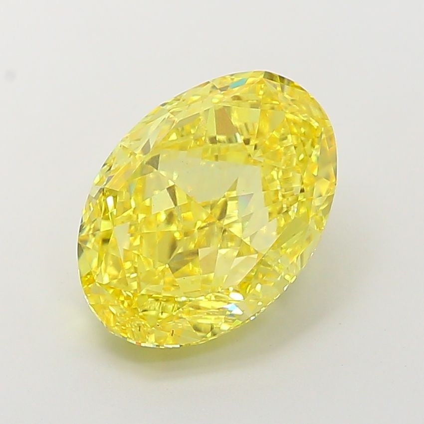 Loose Diamond - OVAL 9.03ct Fancy Vivid Yellow VS2: Loose Diamond - OVAL 9.03ct Fancy Vivid Yellow VS2 Source: This is a real non-mined Diamond that has been grown in a lab Shape: OVAL Carats: 9.03 Color: Fancy Vivid Yellow Certification: IGI Video: