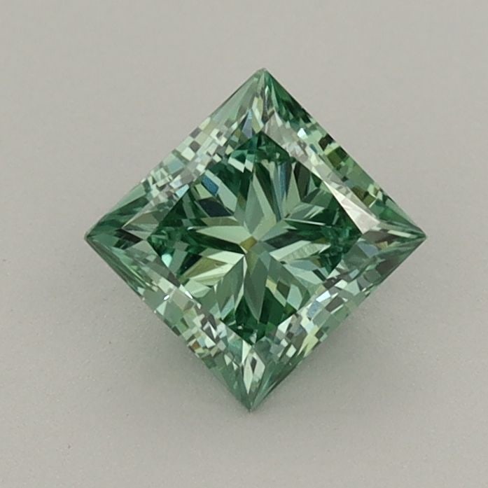 Loose Diamond - PRINCESS 0.7ct Fancy Vivid Green VS1: Loose Diamond - PRINCESS 0.7ct Fancy Vivid Green VS1 Source: This is a real non-mined Diamond that has been grown in a lab Shape: PRINCESS Carats: 0.7 Color: Fancy Vivid Green Certification: IGI Video