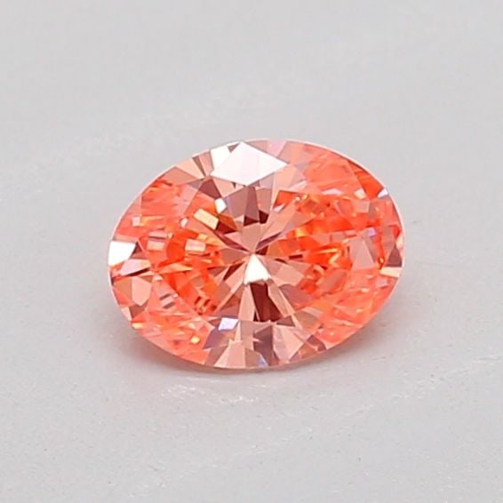 Loose Diamond - OVAL 0.23ct Fancy Vivid Orangey Pink VS1: Loose Diamond - OVAL 0.23ct Fancy Vivid Orangey Pink VS1 Source: This is a real non-mined Diamond that has been grown in a lab Shape: OVAL Carats: 0.23 Color: Fancy Vivid Orangey Pink Certification: I