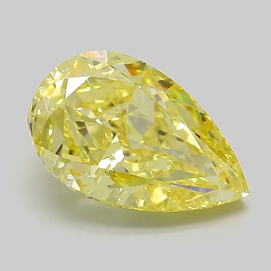 Loose Diamond - PEAR 3.01ct Fancy Vivid Yellow VS1: Loose Diamond - PEAR 3.01ct Fancy Vivid Yellow VS1 Source: This is a real non-mined Diamond that has been grown in a lab Shape: PEAR Carats: 3.01 Color: Fancy Vivid Yellow Certification: IGI Video: