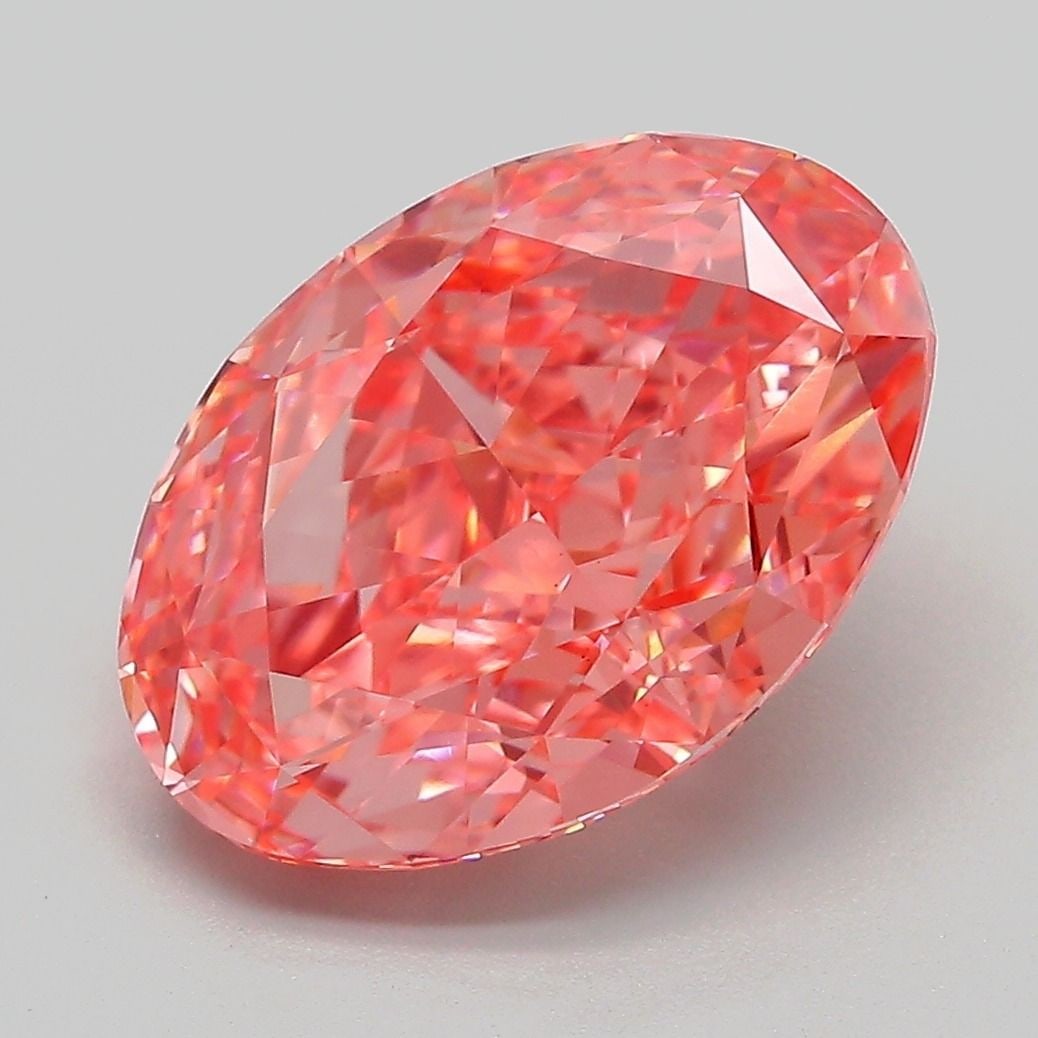 Loose Diamond - OVAL 5.05ct Fancy Vivid Pink VS1: Loose Diamond - OVAL 5.05ct Fancy Vivid Pink VS1 Source: This is a real non-mined Diamond that has been grown in a lab Shape: OVAL Carats: 5.05 Color: Fancy Vivid Pink Certification: IGI Video:
