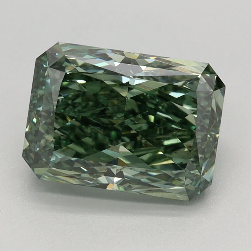 Loose Diamond - RADIANT 2.23ct Fancy Vivid Green VS1: Loose Diamond - RADIANT 2.23ct Fancy Vivid Green VS1 Source: This is a real non-mined Diamond that has been grown in a lab Shape: RADIANT Carats: 2.23 Color: Fancy Vivid Green Certification: IGI Video