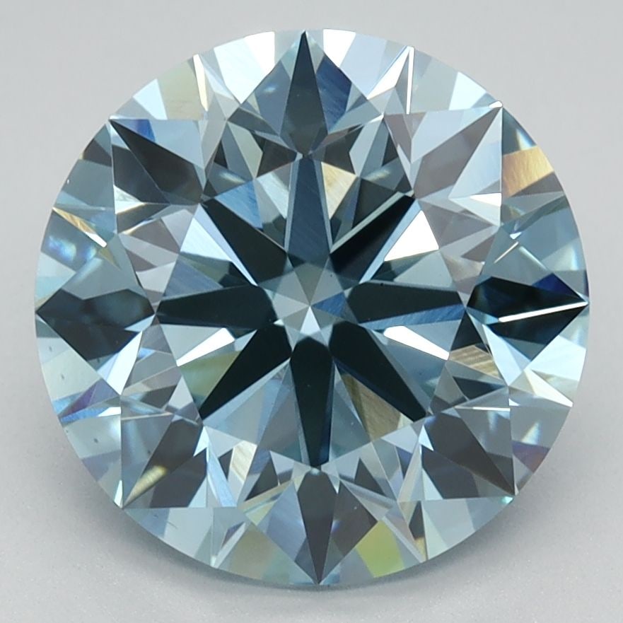 Ideal Loose Diamond - ROUND 3.27ct Fancy Vivid Blue VS1: Ideal Loose Diamond - ROUND 3.27ct Fancy Vivid Blue VS1 Source: This is a real non-mined Diamond that has been grown in a lab Shape: ROUND Carats: 3.27 Color: Fancy Vivid Blue Certification: IGI