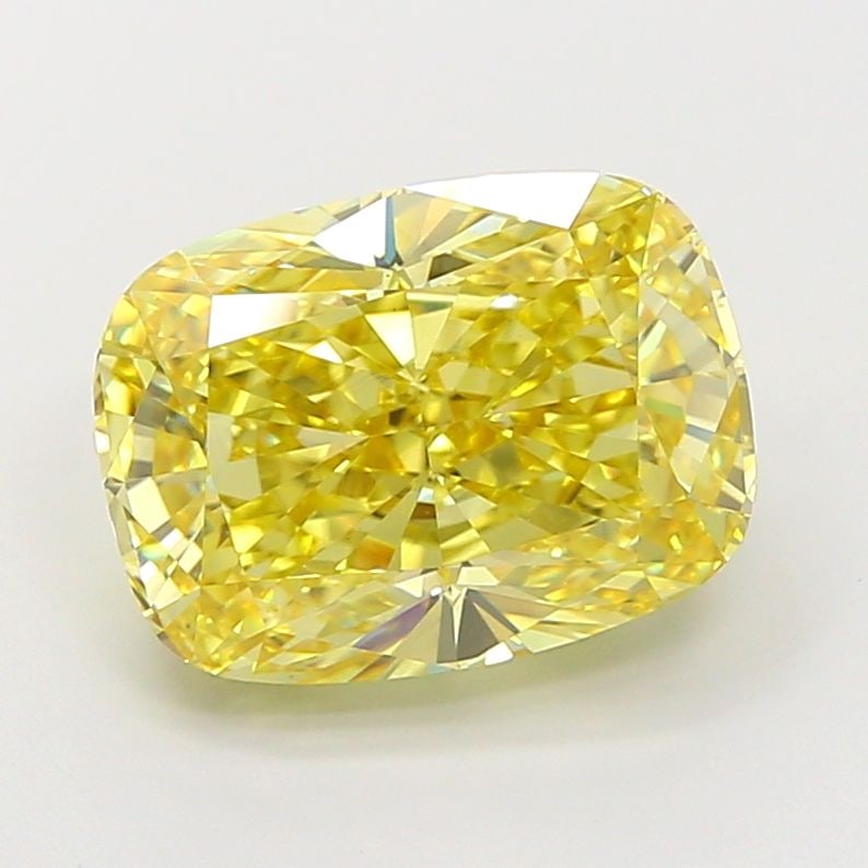 Loose Diamond - CUSHION MODIFIED 5.26ct Fancy Intense Yellow VS1: Loose Diamond - CUSHION MODIFIED 5.26ct Fancy Intense Yellow VS1 Source: This is a real non-mined Diamond that has been grown in a lab Shape: CUSHION MODIFIED Carats: 5.26 Color: Fancy Intense Yellow