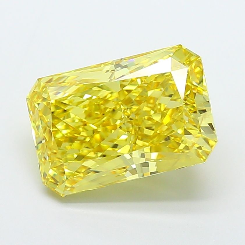 Loose Diamond - RADIANT 9.09ct Fancy Vivid Yellow VS1: Loose Diamond - RADIANT 9.09ct Fancy Vivid Yellow VS1 Source: This is a real non-mined Diamond that has been grown in a lab Shape: RADIANT Carats: 9.09 Color: Fancy Vivid Yellow Certification: IGI Vid