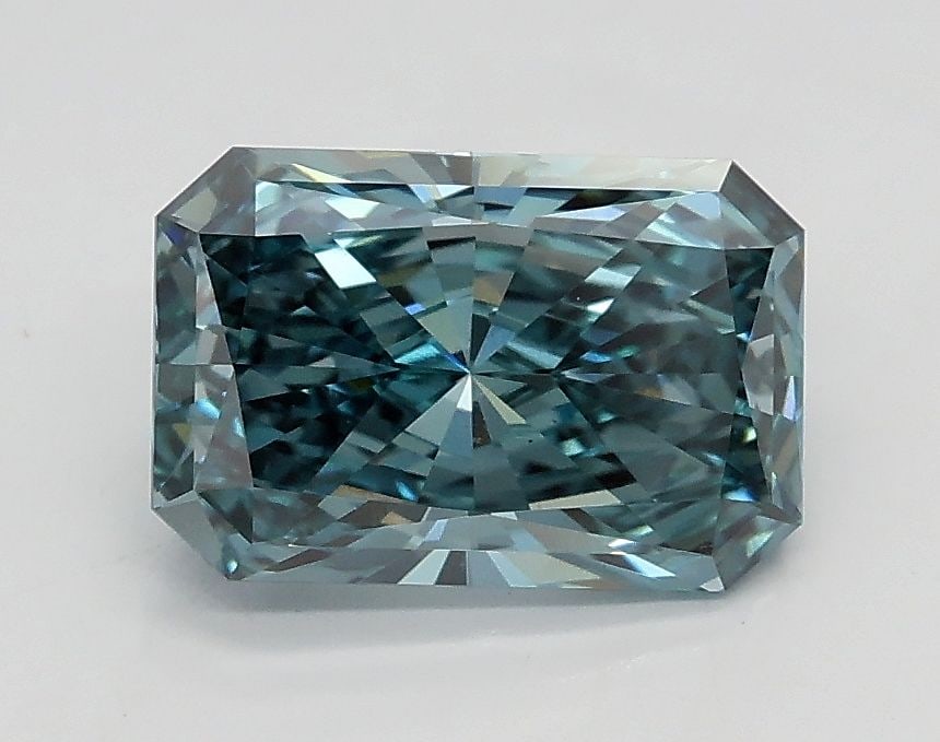 Loose Diamond - RADIANT 1.3ct Fancy Vivid Green Blue VS1: Loose Diamond - RADIANT 1.3ct Fancy Vivid Green Blue VS1 Source: This is a real non-mined Diamond that has been grown in a lab Shape: RADIANT Carats: 1.3 Color: Fancy Vivid Green Blue Certification: I