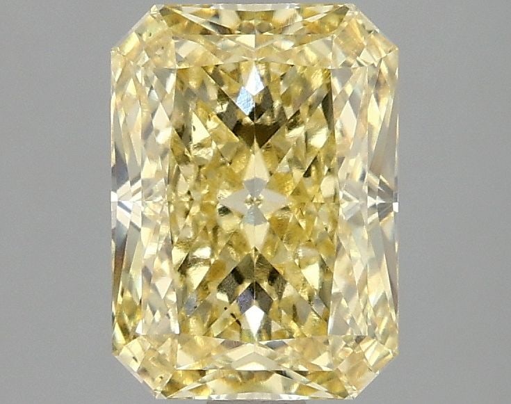 Loose Diamond - RADIANT 2.1ct Fancy Intense Yellow VS2: Loose Diamond - RADIANT 2.1ct Fancy Intense Yellow VS2 Source: This is a real non-mined Diamond that has been grown in a lab Shape: RADIANT Carats: 2.1 Color: Fancy Intense Yellow Certification: IGI V