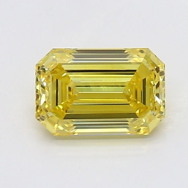 Loose Diamond - EMERALD 0.54ct Fancy Vivid Yellow VS1: Loose Diamond - EMERALD 0.54ct Fancy Vivid Yellow VS1 Source: This is a real non-mined Diamond that has been grown in a lab Shape: EMERALD Carats: 0.54 Color: Fancy Vivid Yellow Certification: NONE Vi