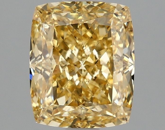 Loose Diamond - CUSHION MODIFIED 2.09ct Fancy Intense Yellow VS2: Loose Diamond - CUSHION MODIFIED 2.09ct Fancy Intense Yellow VS2 Source: This is a real non-mined Diamond that has been grown in a lab Shape: CUSHION MODIFIED Carats: 2.09 Color: Fancy Intense Yellow