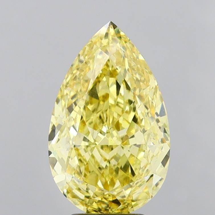Loose Diamond - PEAR 5.11ct Fancy Intense Yellow VS1: Loose Diamond - PEAR 5.11ct Fancy Intense Yellow VS1 Source: This is a real non-mined Diamond that has been grown in a lab Shape: PEAR Carats: 5.11 Color: Fancy Intense Yellow Certification: IGI Video