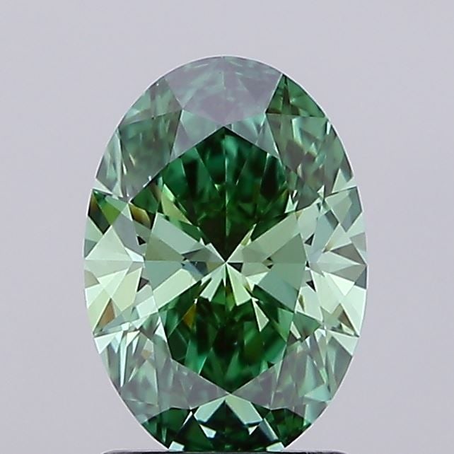 Loose Diamond - OVAL 1.56ct Fancy Vivid Green VS1: Loose Diamond - OVAL 1.56ct Fancy Vivid Green VS1 Source: This is a real non-mined Diamond that has been grown in a lab Shape: OVAL Carats: 1.56 Color: Fancy Vivid Green Certification: IGI Video: