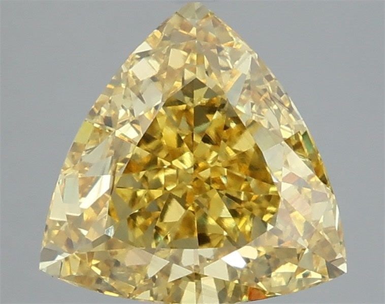 Loose Diamond - TRIANGULAR 3.6ct Fancy Vivid Yellow VS2: Loose Diamond - TRIANGULAR 3.6ct Fancy Vivid Yellow VS2 Source: This is a real non-mined Diamond that has been grown in a lab Shape: TRIANGULAR Carats: 3.6 Color: Fancy Vivid Yellow Certification: IGI