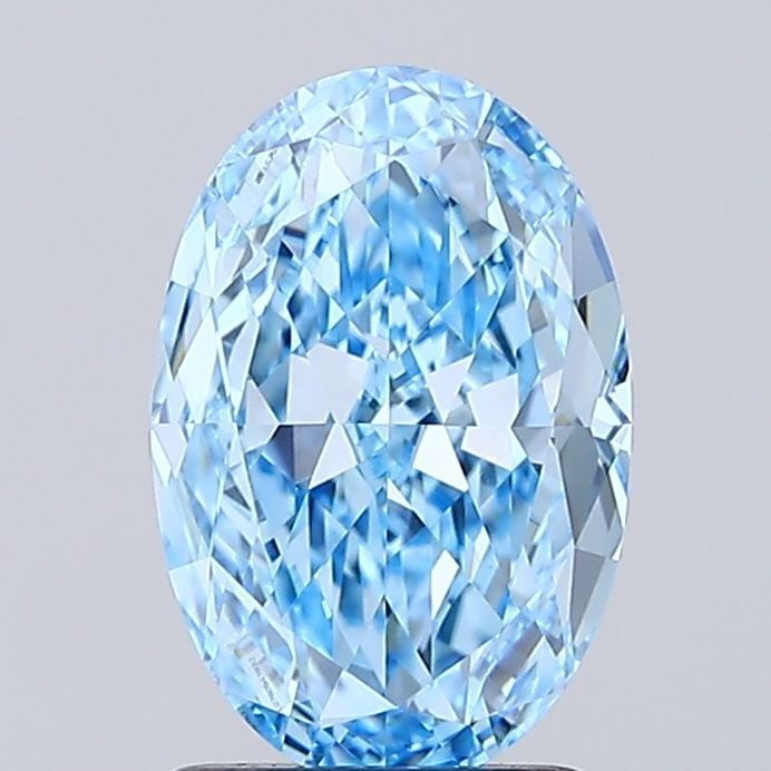 Loose Diamond - OVAL 2.04ct Fancy Vivid Blue VVS2: Loose Diamond - OVAL 2.04ct Fancy Vivid Blue VVS2 Source: This is a real non-mined Diamond that has been grown in a lab Shape: OVAL Carats: 2.04 Color: Fancy Vivid Blue Certification: IGI Video: