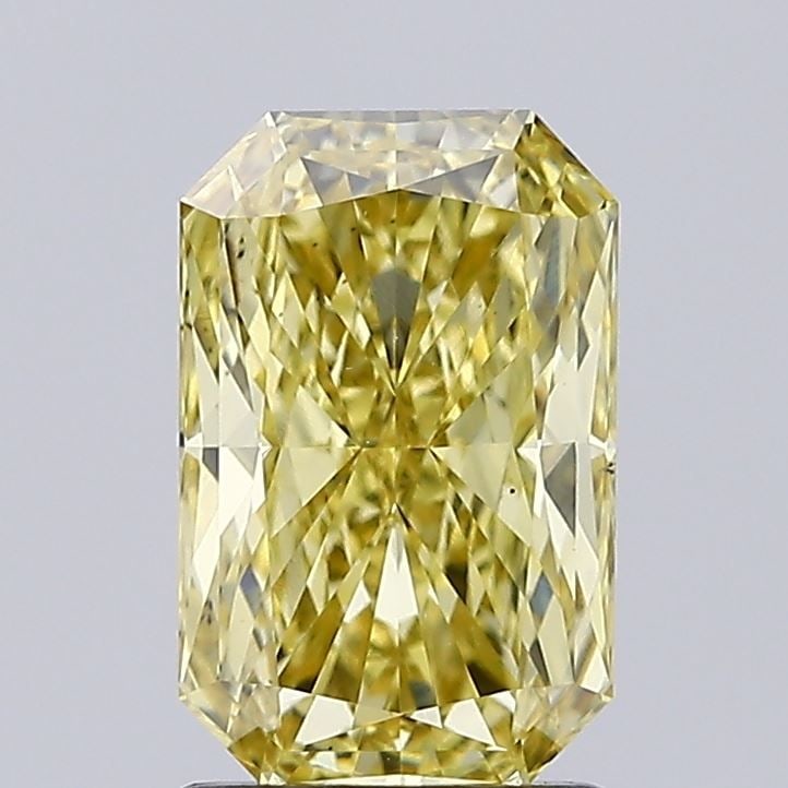 Loose Diamond - RADIANT 1.76ct Fancy Vivid Yellow VS2: Loose Diamond - RADIANT 1.76ct Fancy Vivid Yellow VS2 Source: This is a real non-mined Diamond that has been grown in a lab Shape: RADIANT Carats: 1.76 Color: Fancy Vivid Yellow Certification: IGI Vid