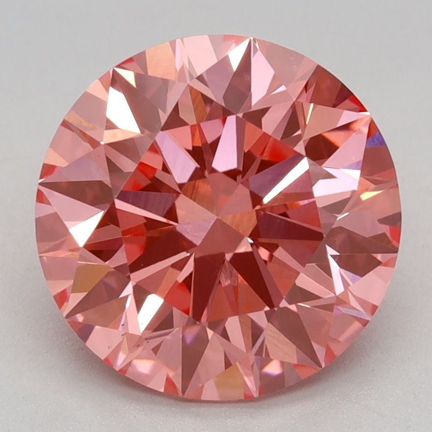 Ideal Loose Diamond - ROUND 2.57ct Fancy Vivid Pink VS1: Ideal Loose Diamond - ROUND 2.57ct Fancy Vivid Pink VS1 Source: This is a real non-mined Diamond that has been grown in a lab Shape: ROUND Carats: 2.57 Color: Fancy Vivid Pink Certification: IGI Video