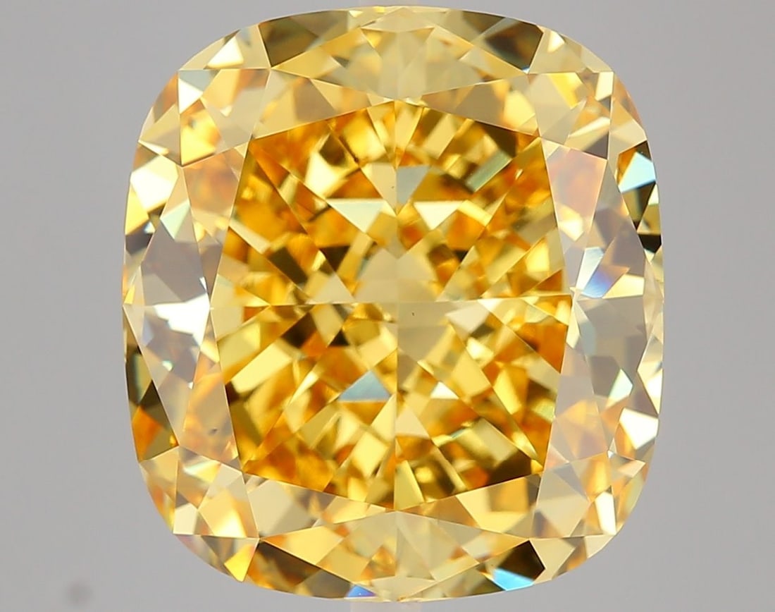 Loose Diamond - CUSHION MODIFIED 16.09ct Fancy Vivid Yellow VS1: Loose Diamond - CUSHION MODIFIED 16.09ct Fancy Vivid Yellow VS1 Source: This is a real non-mined Diamond that has been grown in a lab Shape: CUSHION MODIFIED Carats: 16.09 Color: Fancy Vivid Yellow Ce