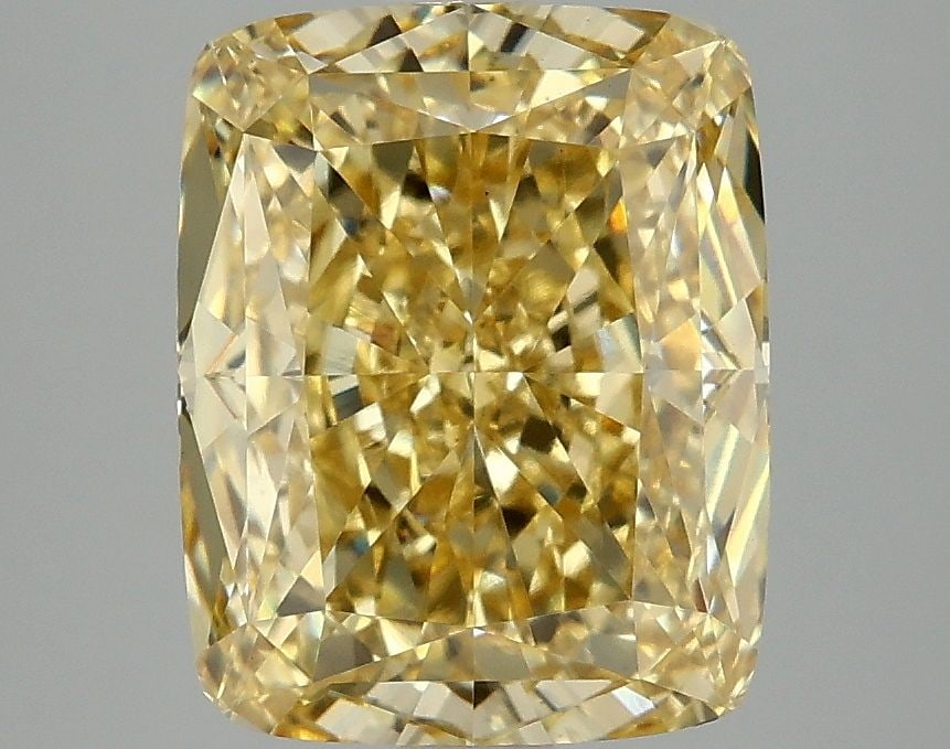 Loose Diamond - CUSHION MODIFIED 4.1ct Fancy Vivid Yellow VS1: Loose Diamond - CUSHION MODIFIED 4.1ct Fancy Vivid Yellow VS1 Source: This is a real non-mined Diamond that has been grown in a lab Shape: CUSHION MODIFIED Carats: 4.1 Color: Fancy Vivid Yellow Certif