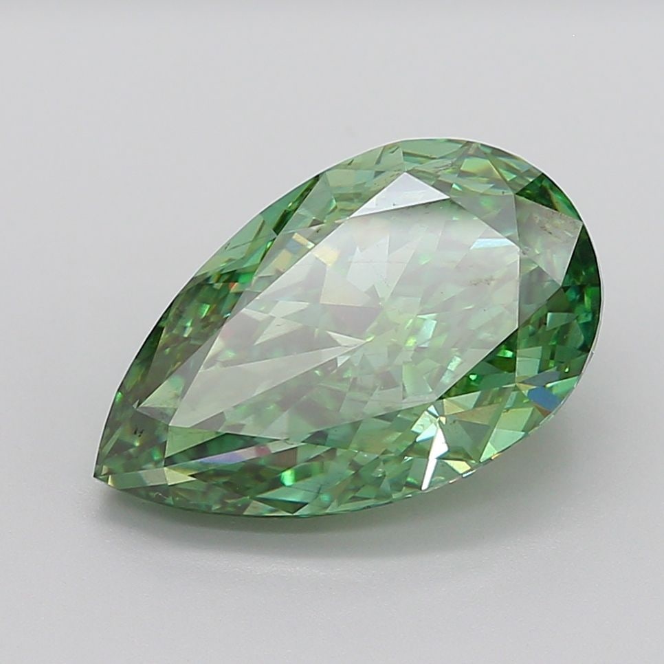 Loose Diamond - PEAR 9.01ct Fancy Vivid Green SI1: Loose Diamond - PEAR 9.01ct Fancy Vivid Green SI1 Source: This is a real non-mined Diamond that has been grown in a lab Shape: PEAR Carats: 9.01 Color: Fancy Vivid Green Certification: IGI Video: