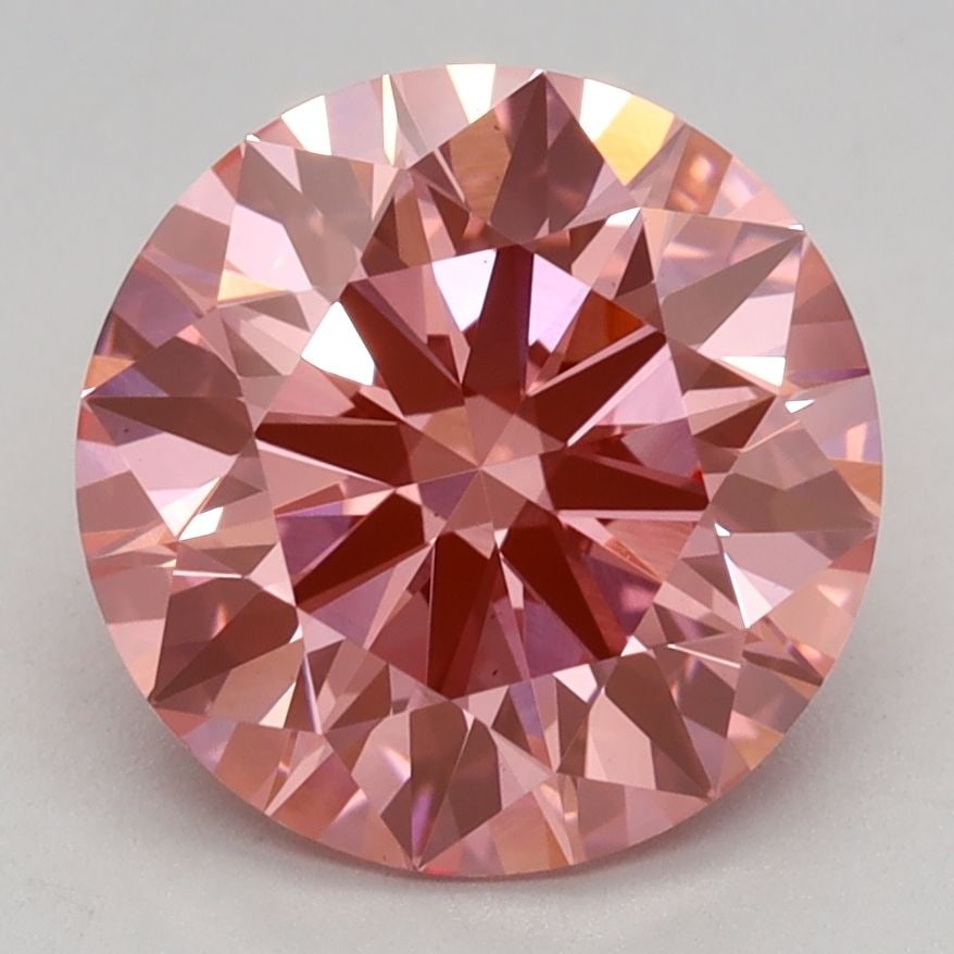 Ideal Loose Diamond - ROUND 2.51ct Fancy Vivid Pink VS1: Ideal Loose Diamond - ROUND 2.51ct Fancy Vivid Pink VS1 Source: This is a real non-mined Diamond that has been grown in a lab Shape: ROUND Carats: 2.51 Color: Fancy Vivid Pink Certification: IGI Video