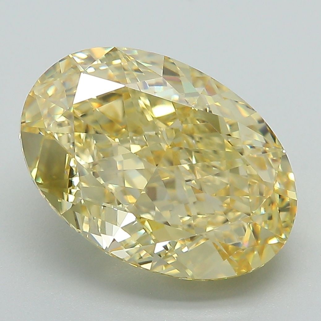Loose Diamond - OVAL 6.5ct Fancy Intense Yellow VVS2: Loose Diamond - OVAL 6.5ct Fancy Intense Yellow VVS2 Source: This is a real non-mined Diamond that has been grown in a lab Shape: OVAL Carats: 6.5 Color: Fancy Intense Yellow Certification: IGI Video: