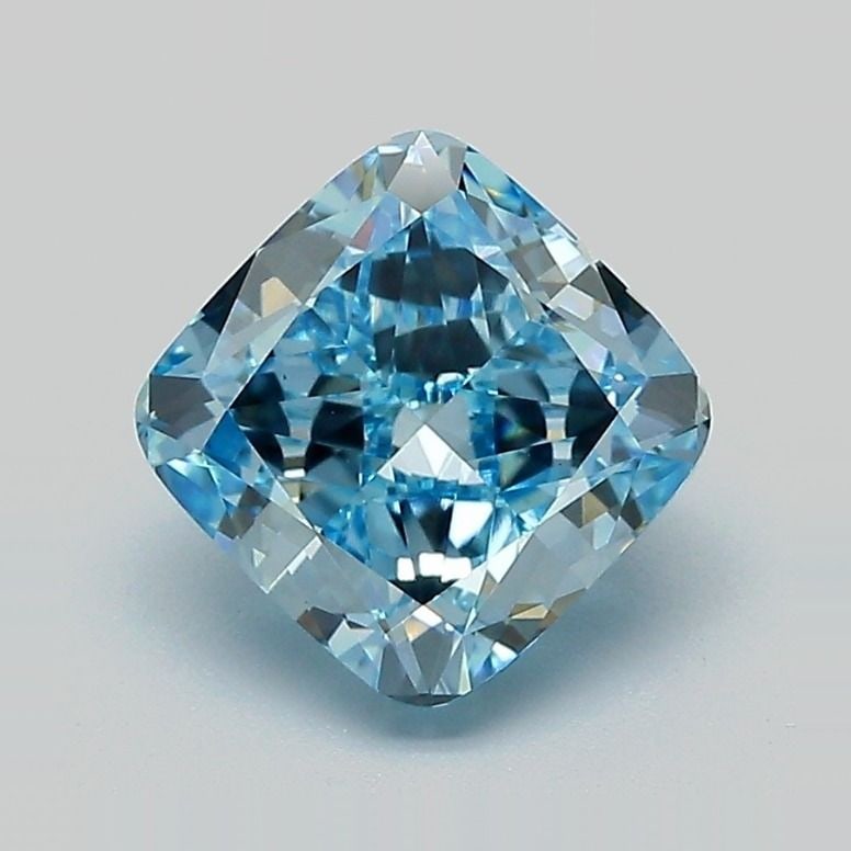 Loose Diamond - CUSHION MODIFIED 2.2ct Fancy Intense Blue VVS2: Loose Diamond - CUSHION MODIFIED 2.2ct Fancy Intense Blue VVS2 Source: This is a real non-mined Diamond that has been grown in a lab Shape: CUSHION MODIFIED Carats: 2.2 Color: Fancy Intense Blue Certi
