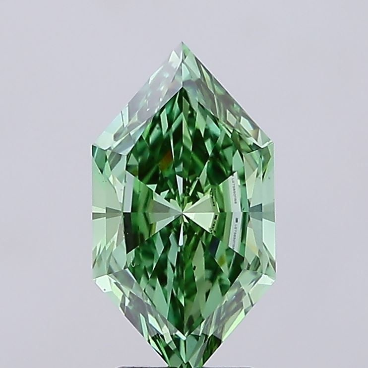 Loose Diamond - HEXAGONAL 3.19ct Fancy Vivid Green VS1 (1 of 1)