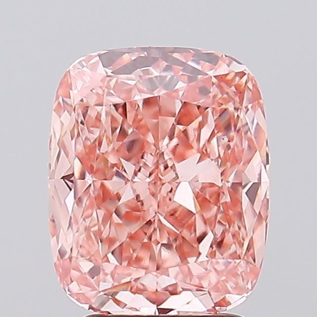 Loose Diamond - CUSHION MODIFIED 3.1ct Fancy Intense Orangey Pink VS1: Loose Diamond - CUSHION MODIFIED 3.1ct Fancy Intense Orangey Pink VS1 Source: This is a real non-mined Diamond that has been grown in a lab Shape: CUSHION MODIFIED Carats: 3.1 Color: Fancy Intense Ora