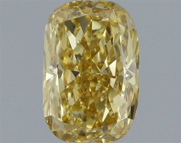 Loose Diamond - CUSHION MODIFIED 1.03ct Fancy Vivid Yellow VS1: Loose Diamond - CUSHION MODIFIED 1.03ct Fancy Vivid Yellow VS1 Source: This is a real non-mined Diamond that has been grown in a lab Shape: CUSHION MODIFIED Carats: 1.03 Color: Fancy Vivid Yellow Cert