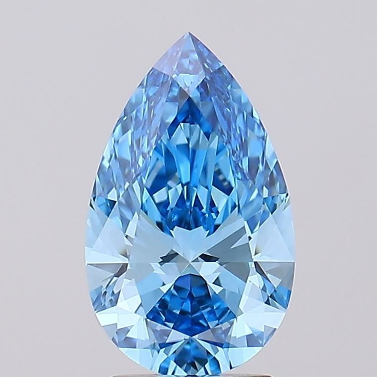 Loose Diamond - PEAR 2.16ct Fancy Vivid Blue VVS2: Loose Diamond - PEAR 2.16ct Fancy Vivid Blue VVS2 Source: This is a real non-mined Diamond that has been grown in a lab Shape: PEAR Carats: 2.16 Color: Fancy Vivid Blue Certification: IGI Video: