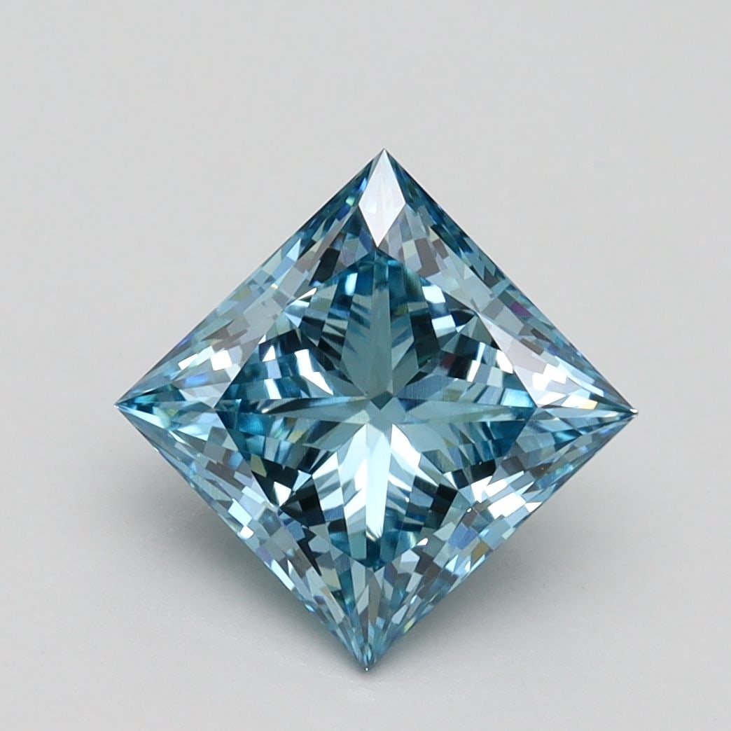 Loose Diamond - PRINCESS 2.2ct Fancy Vivid Blue VS1: Loose Diamond - PRINCESS 2.2ct Fancy Vivid Blue VS1 Source: This is a real non-mined Diamond that has been grown in a lab Shape: PRINCESS Carats: 2.2 Color: Fancy Vivid Blue Certification: IGI Video: