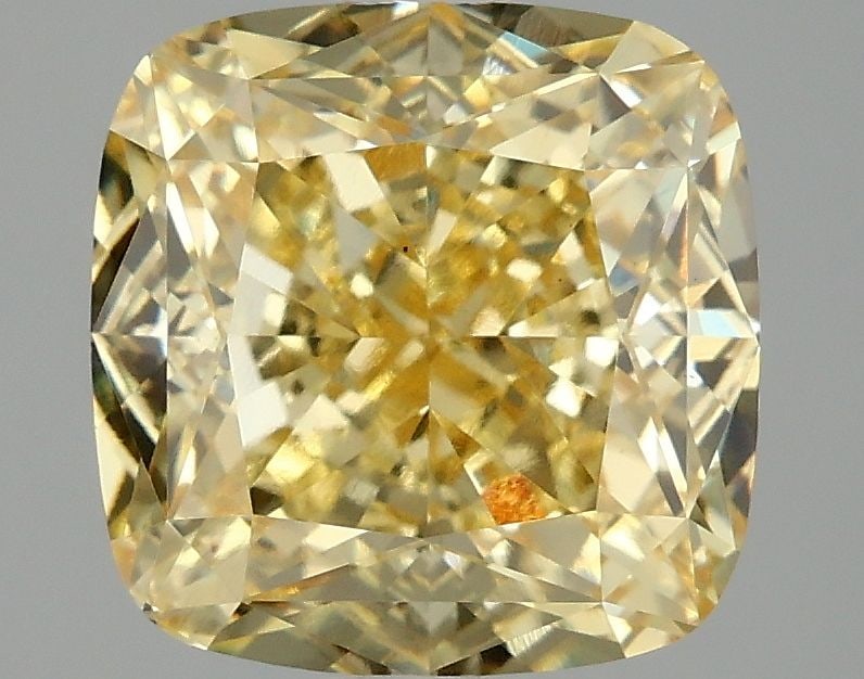 Loose Diamond - CUSHION MODIFIED 3.1ct Fancy Intense Yellow VS1: Loose Diamond - CUSHION MODIFIED 3.1ct Fancy Intense Yellow VS1 Source: This is a real non-mined Diamond that has been grown in a lab Shape: CUSHION MODIFIED Carats: 3.1 Color: Fancy Intense Yellow Ce