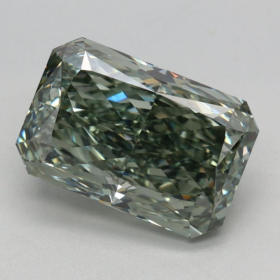 Loose Diamond - RADIANT 2.26ct Fancy Vivid Green VS1: Loose Diamond - RADIANT 2.26ct Fancy Vivid Green VS1 Source: This is a real non-mined Diamond that has been grown in a lab Shape: RADIANT Carats: 2.26 Color: Fancy Vivid Green Certification: IGI Video