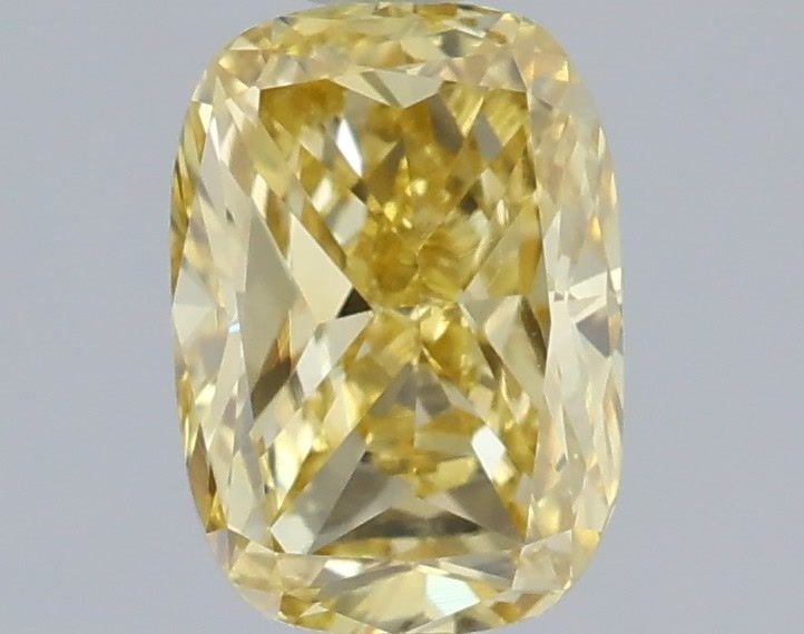 Loose Diamond - CUSHION MODIFIED 1.03ct Fancy Intense Yellow VVS2: Loose Diamond - CUSHION MODIFIED 1.03ct Fancy Intense Yellow VVS2 Source: This is a real non-mined Diamond that has been grown in a lab Shape: CUSHION MODIFIED Carats: 1.03 Color: Fancy Intense