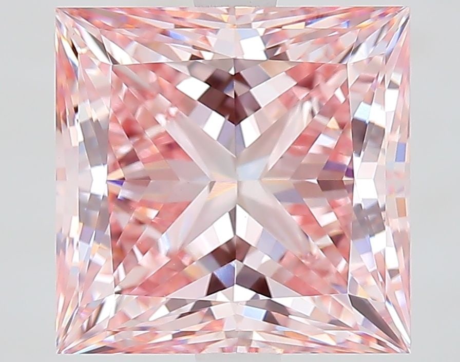 Loose Diamond - PRINCESS 5.11ct Fancy Pink VS1: Loose Diamond - PRINCESS 5.11ct Fancy Pink VS1 Source: This is a real non-mined Diamond that has been grown in a lab Shape: PRINCESS Carats: 5.11 Color: Fancy Pink Certification: IGI Video: