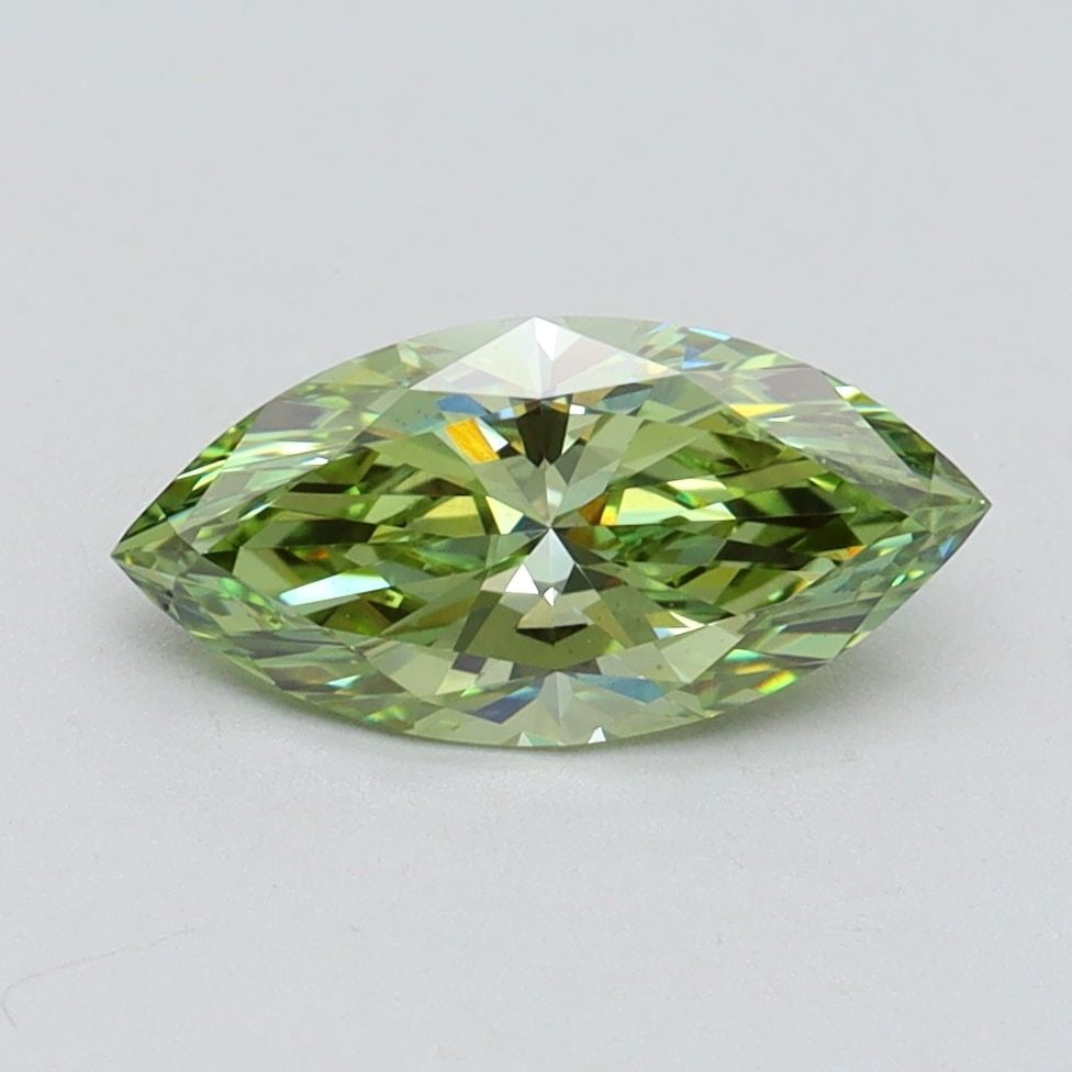 Loose Diamond - MARQUISE 1.08ct Fancy Vivid Green VS1: Loose Diamond - MARQUISE 1.08ct Fancy Vivid Green VS1 Source: This is a real non-mined Diamond that has been grown in a lab Shape: MARQUISE Carats: 1.08 Color: Fancy Vivid Green Certification: IGI Vid