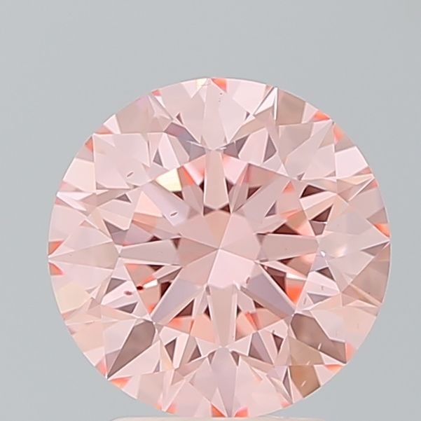 Ideal Loose Diamond - ROUND 2.5ct Fancy Vivid Pink VS2: Ideal Loose Diamond - ROUND 2.5ct Fancy Vivid Pink VS2 Source: This is a real non-mined Diamond that has been grown in a lab Shape: ROUND Carats: 2.5 Color: Fancy Vivid Pink Certification: IGI Video: