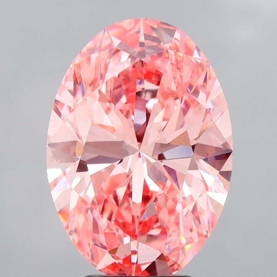 Loose Diamond - OVAL 4.64ct Fancy Vivid Pink VS1: Loose Diamond - OVAL 4.64ct Fancy Vivid Pink VS1 Source: This is a real non-mined Diamond that has been grown in a lab Shape: OVAL Carats: 4.64 Color: Fancy Vivid Pink Certification: IGI Video: