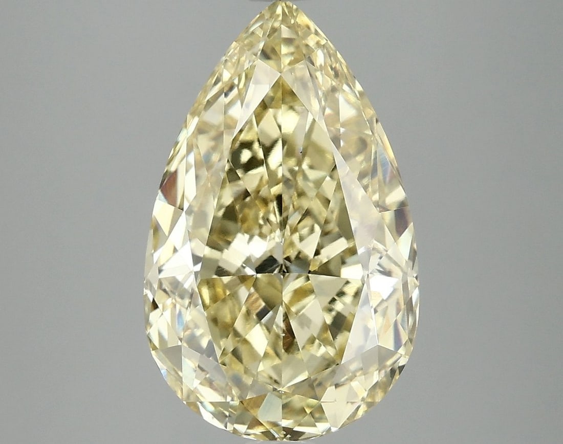 Loose Diamond - PEAR 5.09ct Fancy Vivid Yellow VS1: Loose Diamond - PEAR 5.09ct Fancy Vivid Yellow VS1 Source: This is a real non-mined Diamond that has been grown in a lab Shape: PEAR Carats: 5.09 Color: Fancy Vivid Yellow Certification: IGI Video: