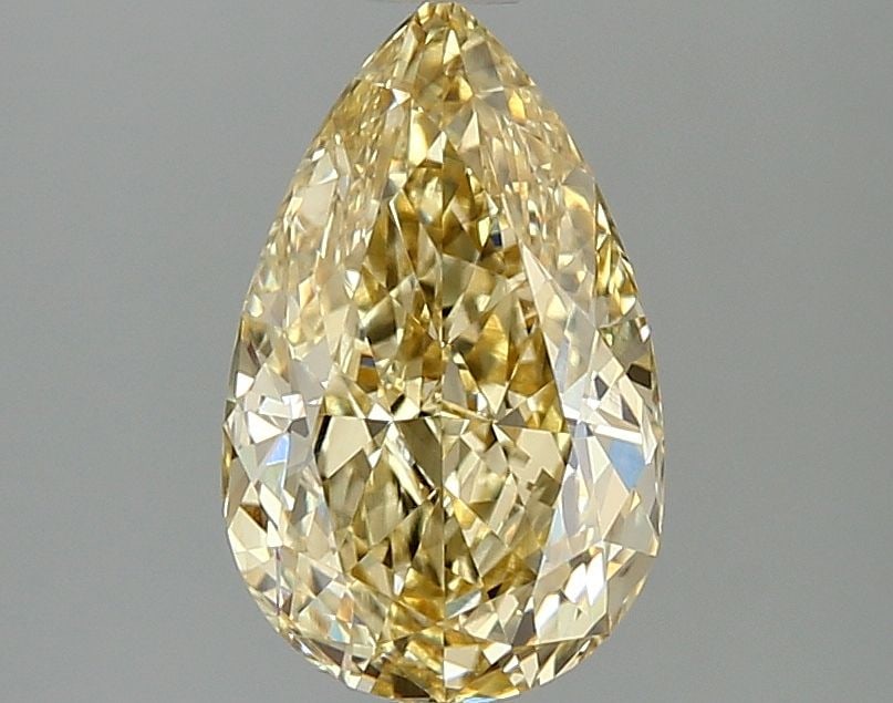 Loose Diamond - PEAR 2.09ct Fancy Intense Yellow VS1: Loose Diamond - PEAR 2.09ct Fancy Intense Yellow VS1 Source: This is a real non-mined Diamond that has been grown in a lab Shape: PEAR Carats: 2.09 Color: Fancy Intense Yellow Certification: IGI Video