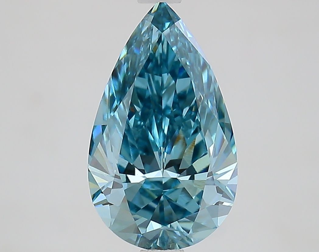 Loose Diamond - PEAR 2.51ct Fancy Vivid Blue VVS2: Loose Diamond - PEAR 2.51ct Fancy Vivid Blue VVS2 Source: This is a real non-mined Diamond that has been grown in a lab Shape: PEAR Carats: 2.51 Color: Fancy Vivid Blue Certification: IGI Video: