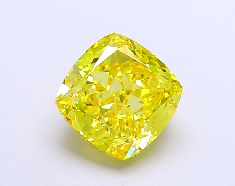 Loose Diamond - CUSHION MODIFIED 1.61ct Fancy Vivid Yellow VVS2: Loose Diamond - CUSHION MODIFIED 1.61ct Fancy Vivid Yellow VVS2 Source: This is a real non-mined Diamond that has been grown in a lab Shape: CUSHION MODIFIED Carats: 1.61 Color: Fancy Vivid Yellow Cer