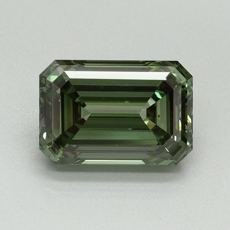 Loose Diamond - EMERALD 1.53ct Fancy Vivid Green VVS2: Loose Diamond - EMERALD 1.53ct Fancy Vivid Green VVS2 Source: This is a real non-mined Diamond that has been grown in a lab Shape: EMERALD Carats: 1.53 Color: Fancy Vivid Green Certification: IGI Vide