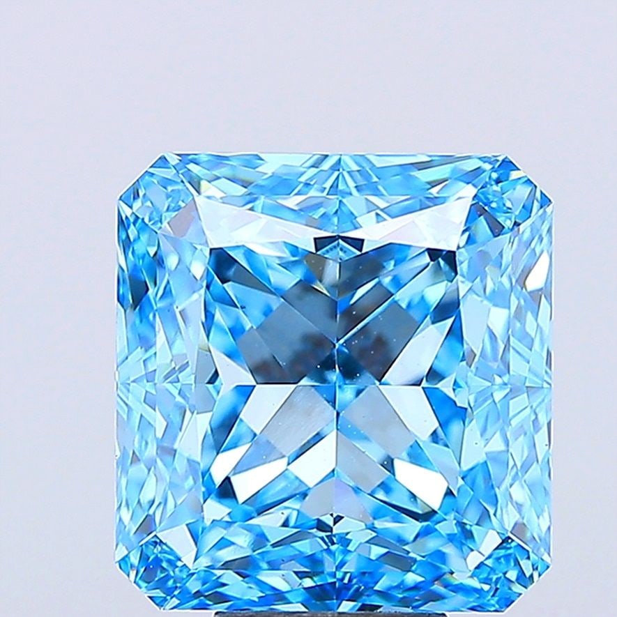 Loose Diamond - SQUARE RADIANT 10.03ct Fancy Vivid Blue VS1: Loose Diamond - SQUARE RADIANT 10.03ct Fancy Vivid Blue VS1 Source: This is a real non-mined Diamond that has been grown in a lab Shape: SQUARE RADIANT Carats: 10.03 Color: Fancy Vivid Blue Certificat