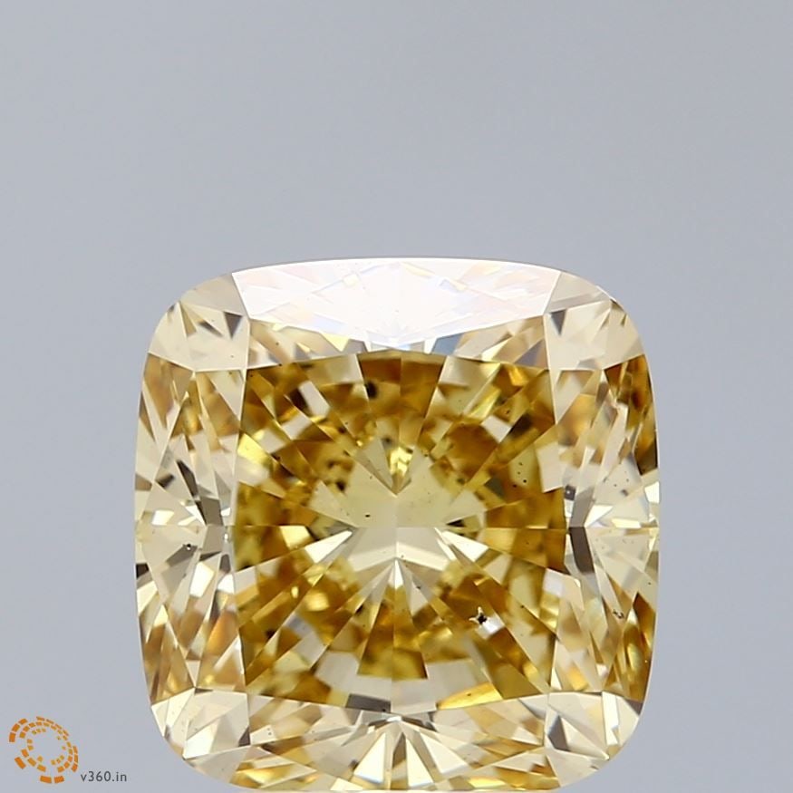 Loose Diamond - CUSHION BRILLIANT 5.07ct Fancy Intense Yellow VS2: Loose Diamond - CUSHION BRILLIANT 5.07ct Fancy Intense Yellow VS2 Source: This is a real non-mined Diamond that has been grown in a lab Shape: CUSHION BRILLIANT Carats: 5.07 Color: Fancy Intense Yello