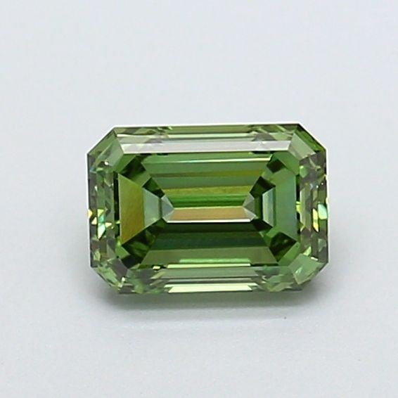 Loose Diamond - EMERALD 0.86ct Fancy Vivid Green VS1: Loose Diamond - EMERALD 0.86ct Fancy Vivid Green VS1 Source: This is a real non-mined Diamond that has been grown in a lab Shape: EMERALD Carats: 0.86 Color: Fancy Vivid Green Certification: IGI Video