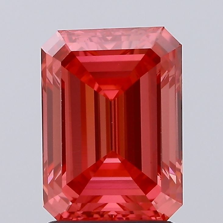 Loose Diamond - EMERALD 2.05ct Fancy Vivid Red VS1: Loose Diamond - EMERALD 2.05ct Fancy Vivid Red VS1 Source: This is a real non-mined Diamond that has been grown in a lab Shape: EMERALD Carats: 2.05 Color: Fancy Vivid Red Certification: NONE Video: