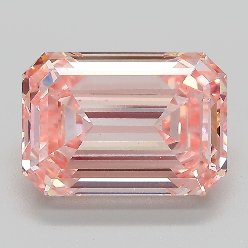 Loose Diamond - EMERALD 5.08ct Fancy Intense Pink VS1: Loose Diamond - EMERALD 5.08ct Fancy Intense Pink VS1 Source: This is a real non-mined Diamond that has been grown in a lab Shape: EMERALD Carats: 5.08 Color: Fancy Intense Pink Certification: IGI Vid
